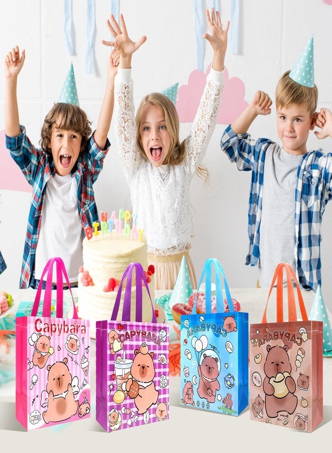 Pinsit 40 PCS Capybara Party Favors Bags, Non Woven Capybara Gift Bags, Cute Reusable Gift Bags with Handles for Boys Girls Birthday Baby Shower Party Supplies - Image 5
